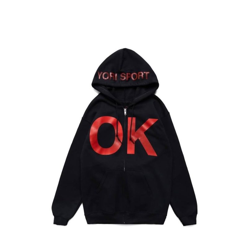 Yori Sport Zip hoodie (red logo)